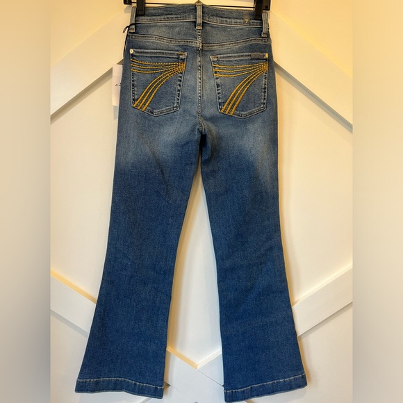 7 For All Mankind Tailorless Dojo Jeans Size 26 7FAMK NWT With Rhinestones - Picture 5 of 14